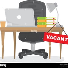 An empty workplace suggesting idleness or lack of employment