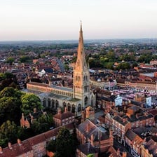 A view of the town centre of Newark-on-Trent in Nottinghamshire.