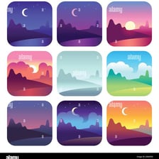 A landscape at evening around sunset