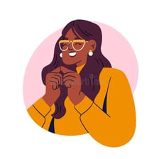 Illustration of an eager, excited person