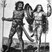 A reconstruction of an ancient Pictish warrior.