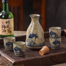 A Japanese sake bottle kept as a souvenir