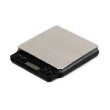 A scale measuring an ounce of material.