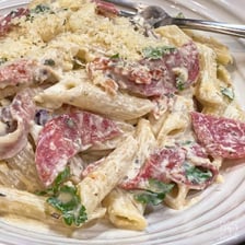 A plate of Italian pasta