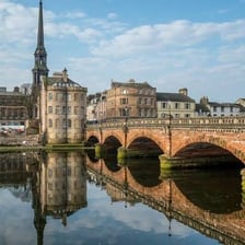 The seafront and harbour of Ayr in Scotland