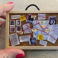 A visual representation of a secret conspiracy using connected notes and clues