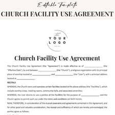 A rental lease document beside a church building