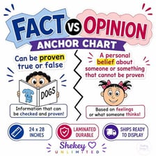 A simple educational illustration distinguishing a fact from an opinion.