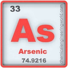 A labelled illustration of arsenic alongside its periodic-table entry