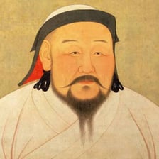 A portrait-style depiction of Fu Manchu with his distinctive moustache.