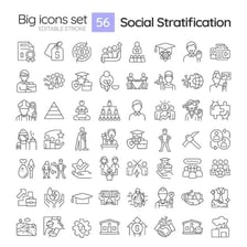 An illustration using figures and symbols to represent social status