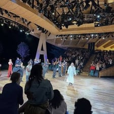 A stage performance of Shakespeare’s King Lear viewed by a theatre audience