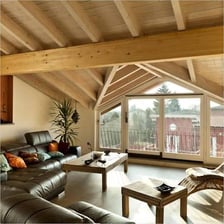 Support beams reinforcing a wooden structure