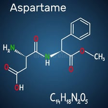 A simple educational diagram showing AS, PAR and TAME combined to form ASPARTAME