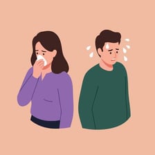 A person appearing unwell and troubled