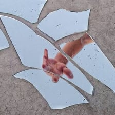 An object visibly splitting along a crack