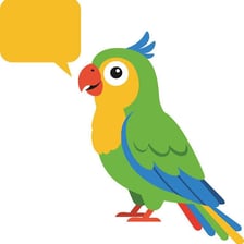 A parrot associated with repeating spoken words