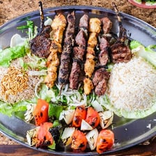 A well-presented meal served on a dish.
