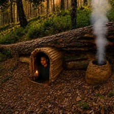 Small concealed shelter serving as a hideout