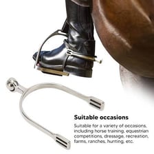 A riding spur attached to a boot.