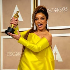 A simple wordplay illustration showing O joined to SCAR to form OSCAR