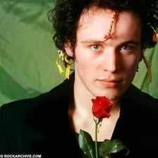 A portrait of the 1980s pop star Adam Ant.