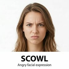 A person giving a cold, unfriendly stare