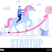 A stylized unicorn representing a highly valued startup company