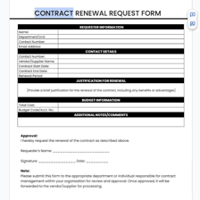 A person signing a document to renew a contract