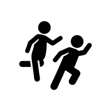A figure escaping from pursuit.