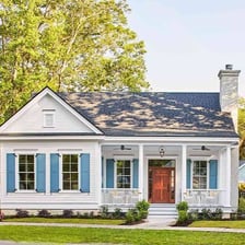 The exterior of a single-storey bungalow.
