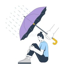 An illustration of a person facing a difficult situation.