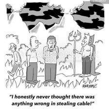 An illustration symbolising a person committing wrongdoing