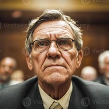 A serious person listening attentively and thoughtfully