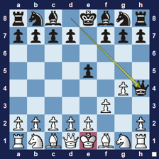 A chess position showing a king being captured or threatened