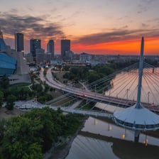 The Winnipeg skyline in Manitoba, Canada