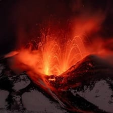 Mount Etna erupting in Sicily