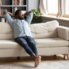 A person relaxing during free time