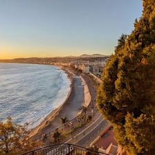 The seafront promenade and buildings of Nice in France