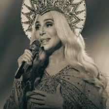 The American singer Cher performing on stage