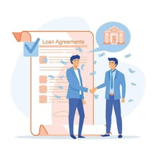 An illustration representing money-lending and pressure