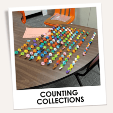 A partial selection of objects shown separately from a larger complete collection.