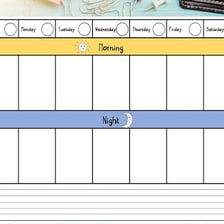 A calendar illustrating a seven-day week.