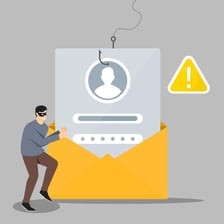 An illustration warning about a deceptive online scam