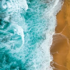 A broad view of ocean water representing the seas.
