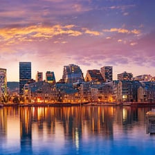 The Oslo skyline beside the Oslofjord in Norway