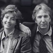 Portraits of actors Alan Alda and Alan Rickman