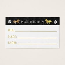 Betting slips and wager tickets used for horse-race bets