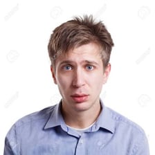 A person showing regret or disappointment.