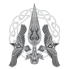 Artwork depicting Odin with characteristic Norse mythological attributes.